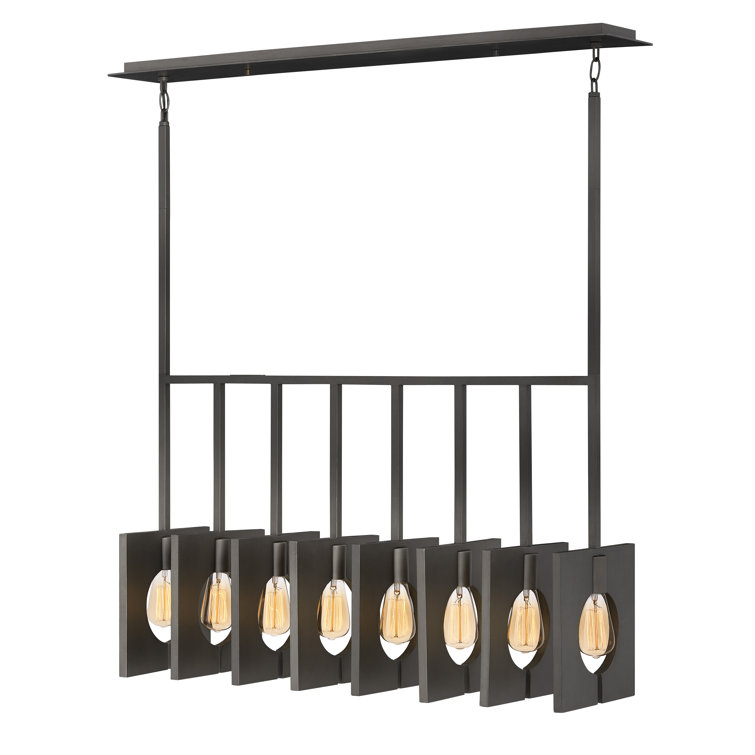 Ludlow 8-Light Burnished Graphite Steel Linear Chandelier