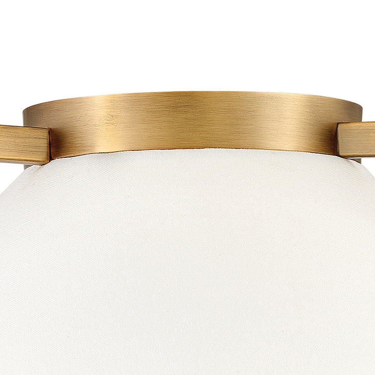Transitional Brushed Bronze 20" LED Drum Flush Mount with Etched Acrylic