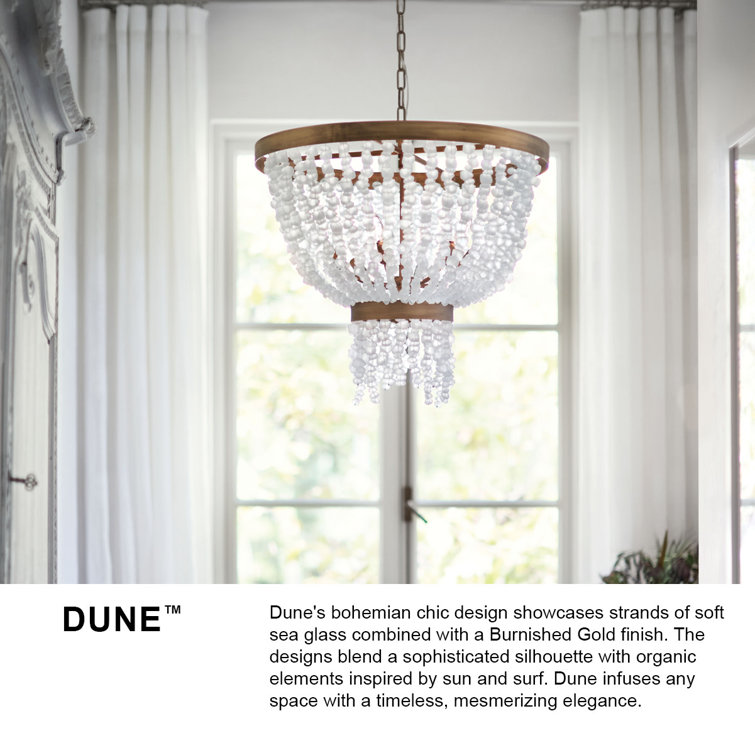 Bohemian Chic Burnished Gold & Soft Sea Glass LED Bowl Light