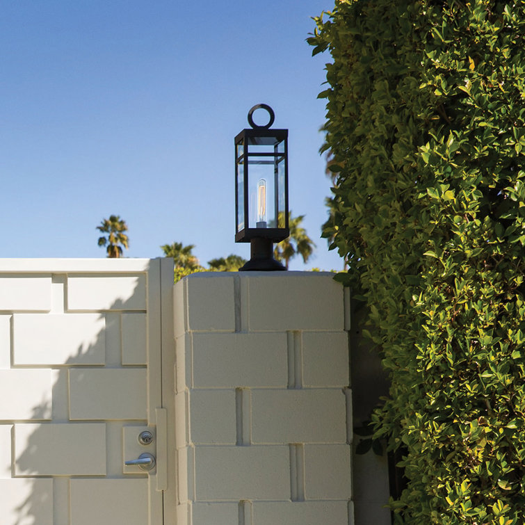 Porter Aged Zinc 1-Light LED Post Lantern with Clear Glass
