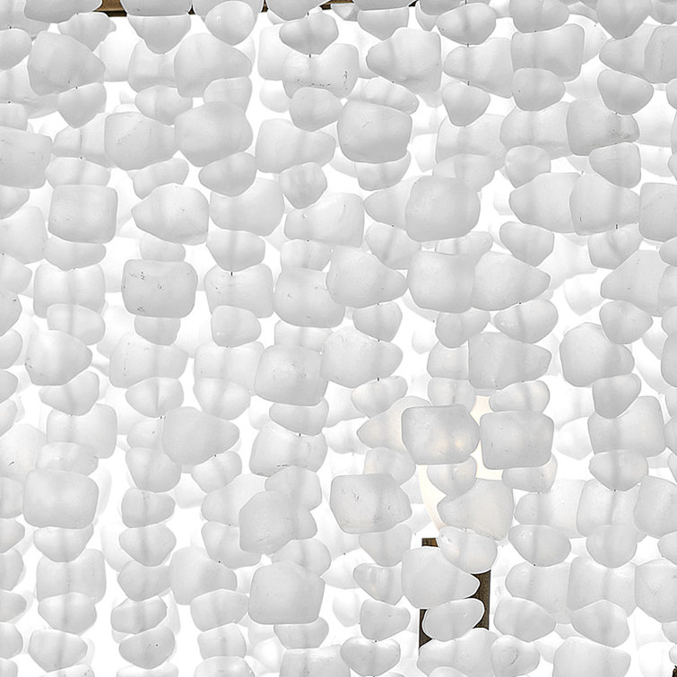 Burnished Gold 5-Light Chandelier with Sea Glass