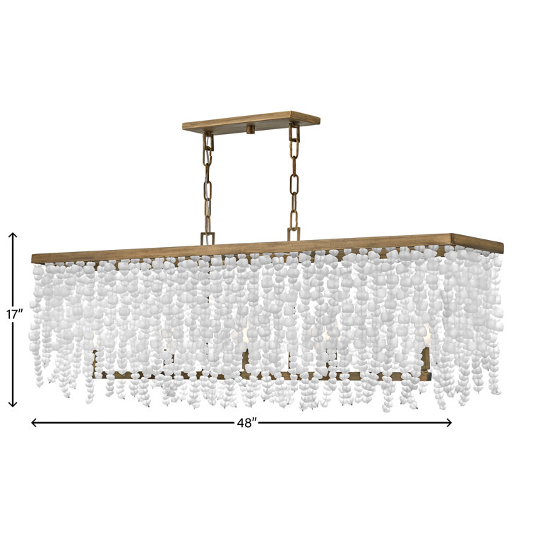 Burnished Gold 5-Light Chandelier with Sea Glass