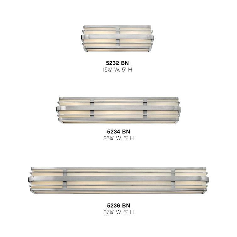 Winton 37.25" Chrome Vanity Light with White Etched Glass Panels