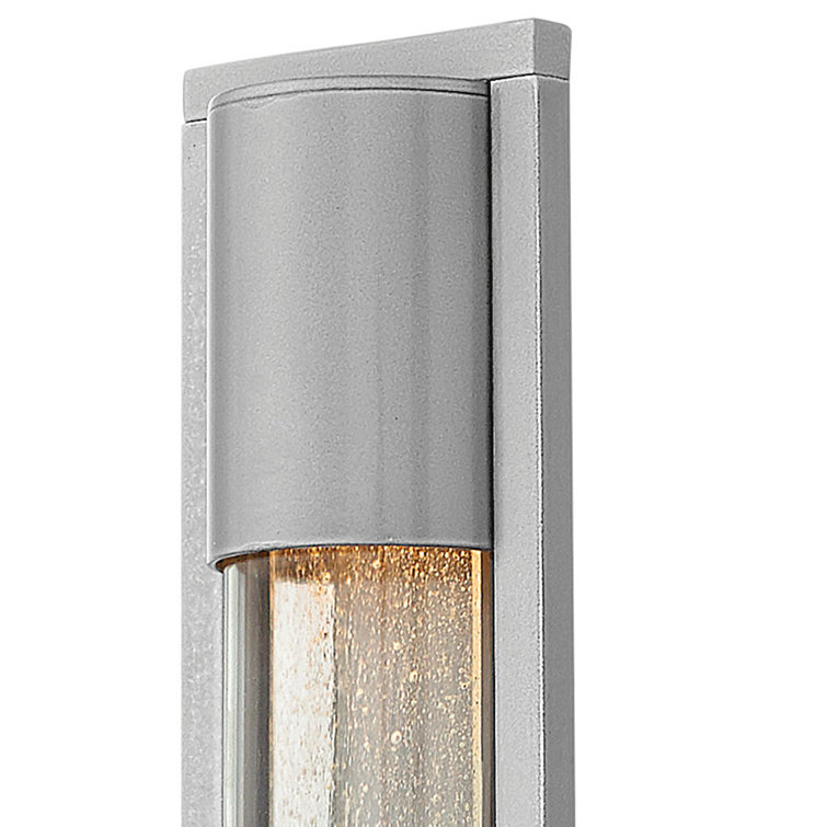 Sleek Satin Black Outdoor Wall Sconce with Seedy Glass
