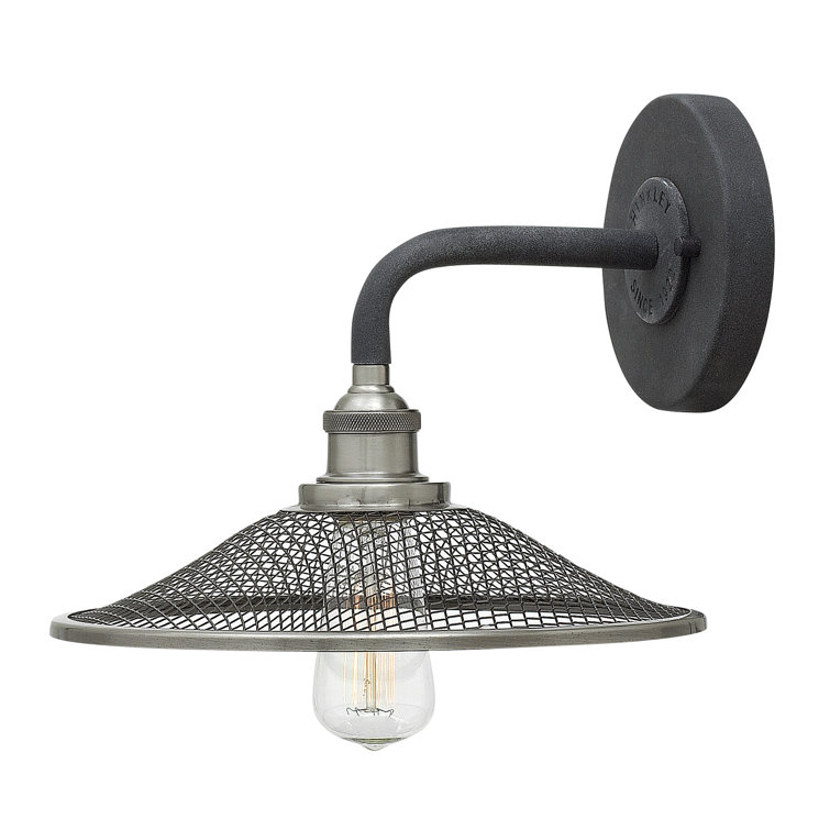 Aged Zinc Nickel Direct Wired Electric Wall Sconce