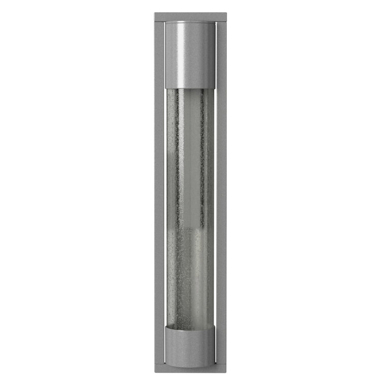 Sleek Satin Black Outdoor Wall Sconce with Seedy Glass