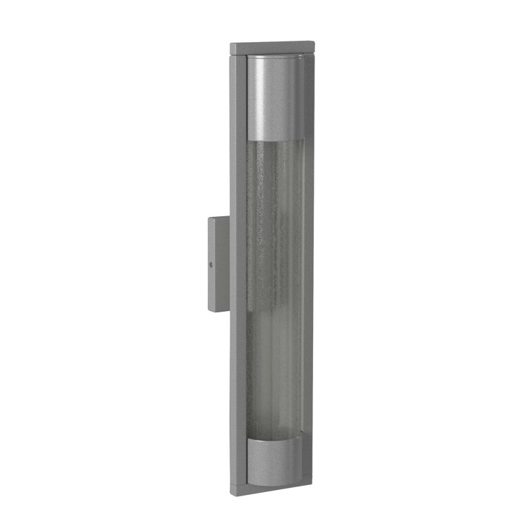 Sleek Satin Black Outdoor Wall Sconce with Seedy Glass