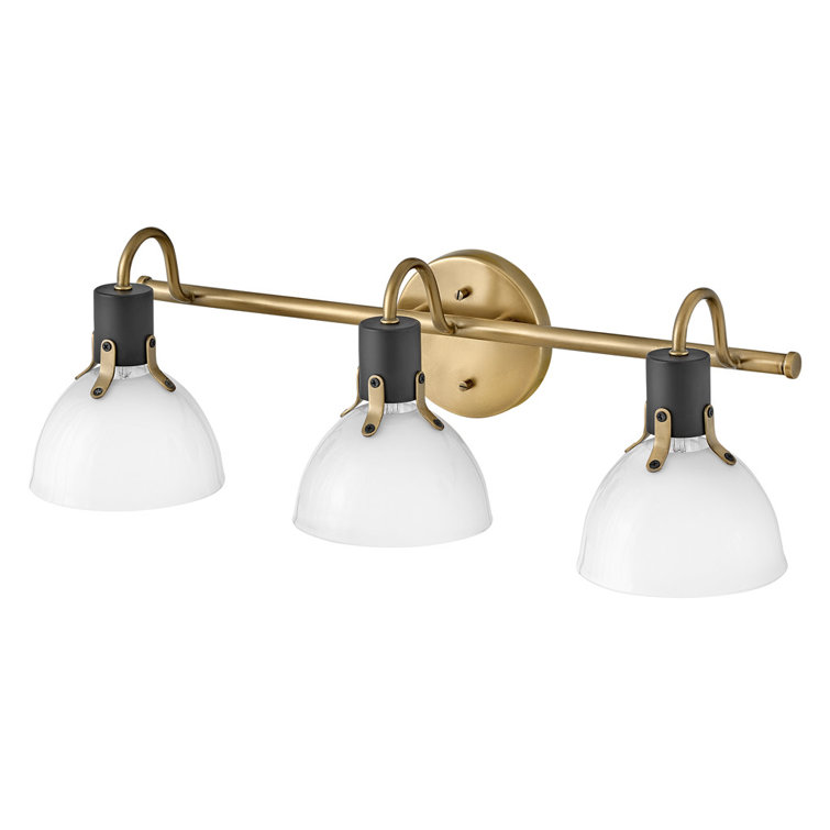 Heritage Brass and Black 3-Light Dimmable Outdoor Vanity Light