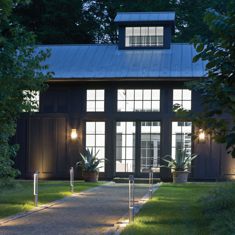 Bronze 30" LED Pathway Bollard Light with Etched Glass Lens