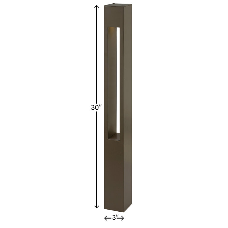 Bronze 30" LED Pathway Bollard Light with Etched Glass Lens