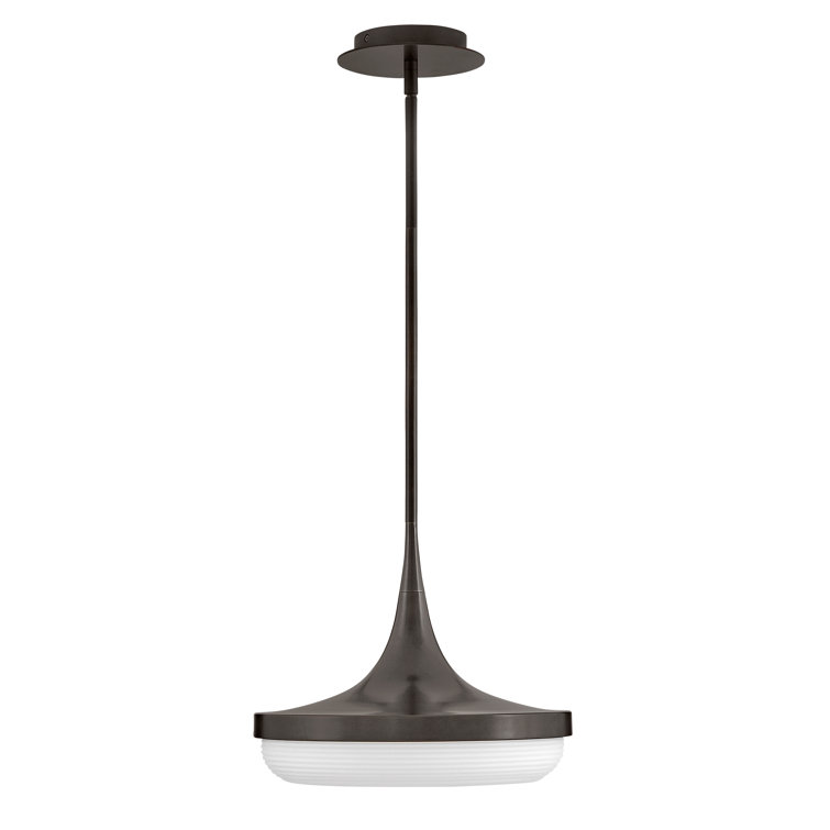 Elsa Black Oxide 32W LED Convertible Pendant with Cased Opal Shade