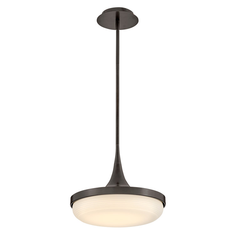 Elsa Black Oxide 32W LED Convertible Pendant with Cased Opal Shade