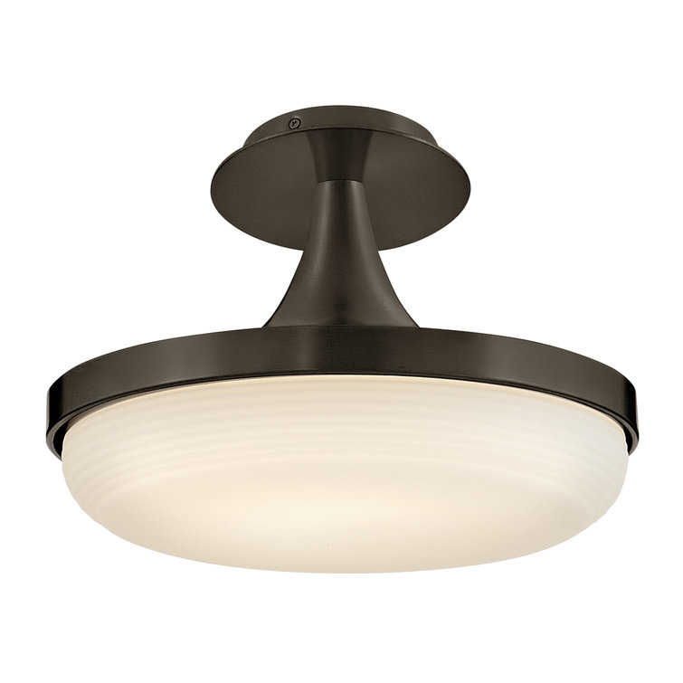 Elsa Black Oxide 32W LED Convertible Pendant with Cased Opal Shade