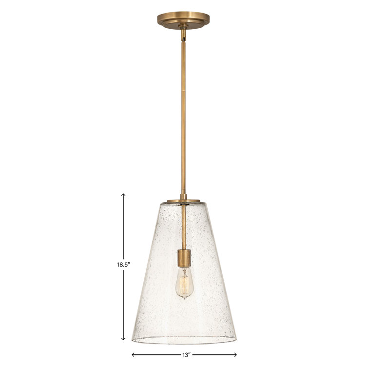 Vance Heritage Brass A-Line Pendant with Glass Shade