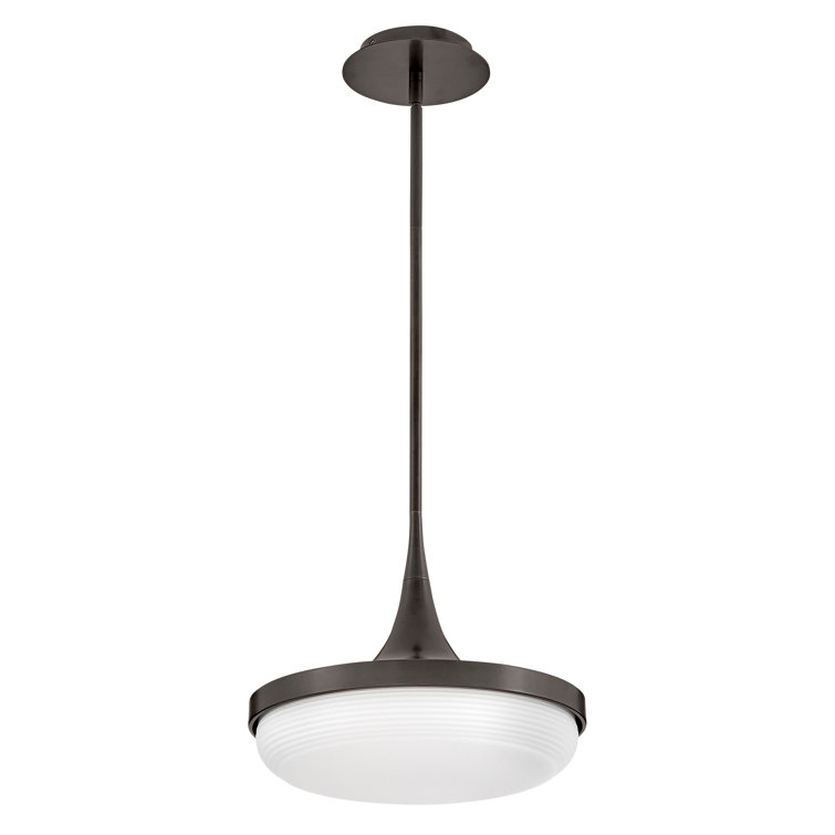 Elsa Black Oxide 32W LED Convertible Pendant with Cased Opal Shade