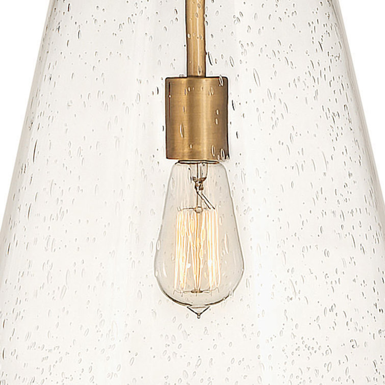 Vance Heritage Brass A-Line Pendant with Glass Shade