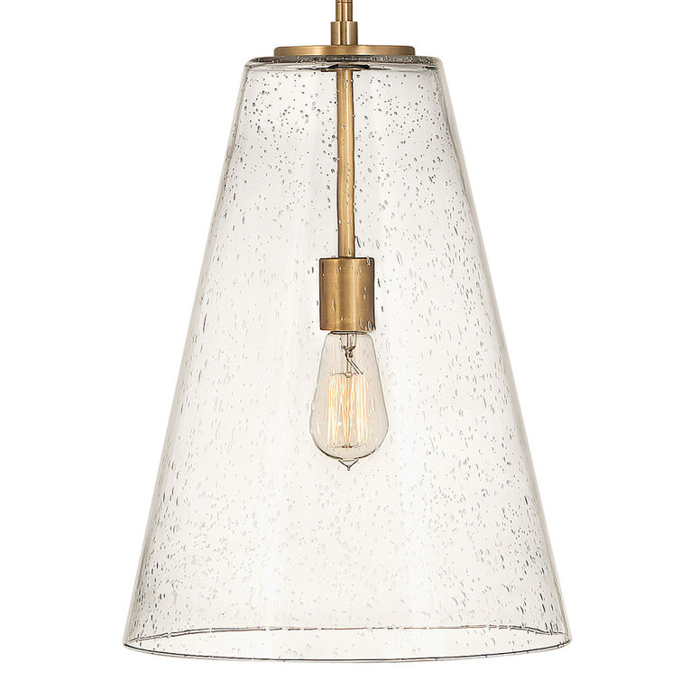 Vance Heritage Brass A-Line Pendant with Glass Shade