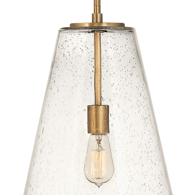 Vance Heritage Brass A-Line Pendant with Glass Shade