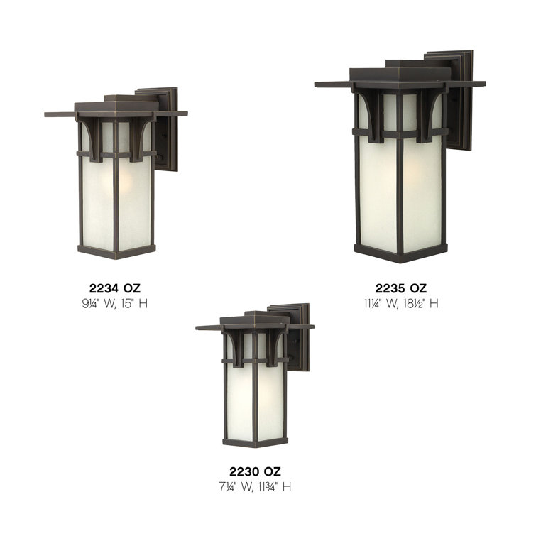 Manhattan Oil Rubbed Bronze 1-Light Outdoor Wall Sconce with Etched Seedy Glass