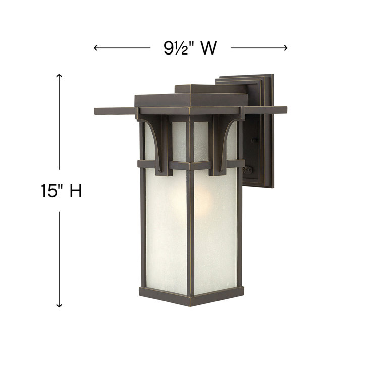 Manhattan Oil Rubbed Bronze 1-Light Outdoor Wall Sconce with Etched Seedy Glass