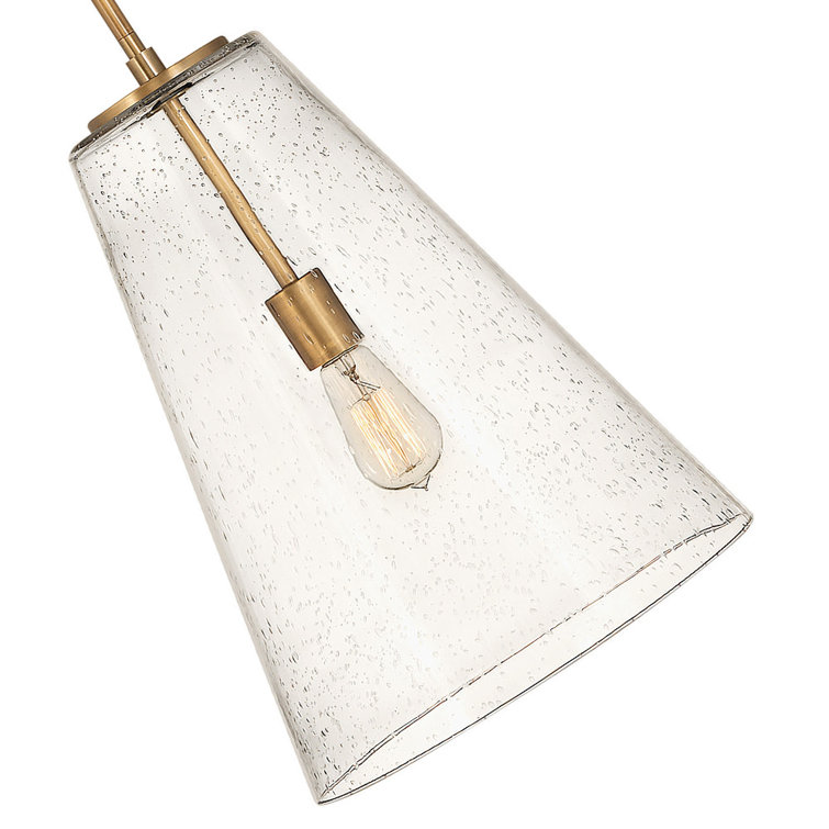 Vance Heritage Brass A-Line Pendant with Glass Shade