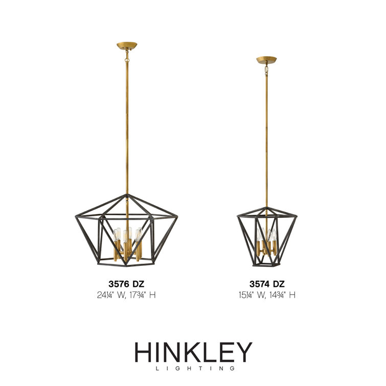 Aged Zinc Brass Cage 6-Light Chandelier