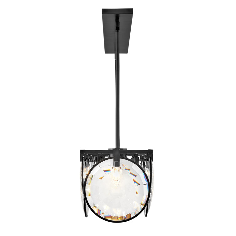 Nala Black Crystal 8-Light Linear Chandelier