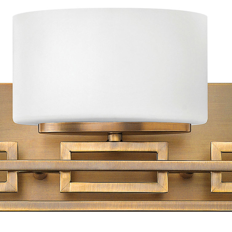 Elegant Brushed Bronze 3-Light Vanity with Etched Opal Glass