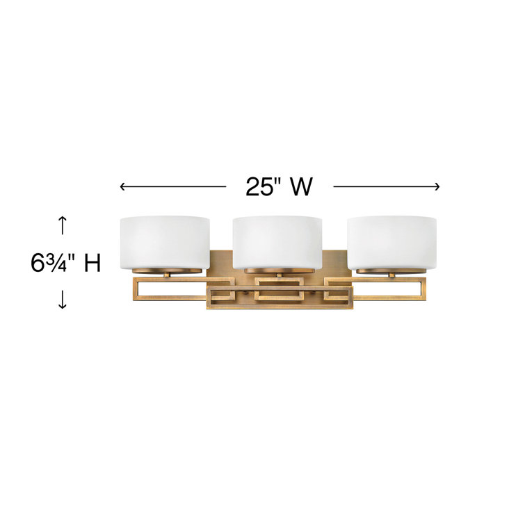 Elegant Brushed Bronze 3-Light Vanity with Etched Opal Glass