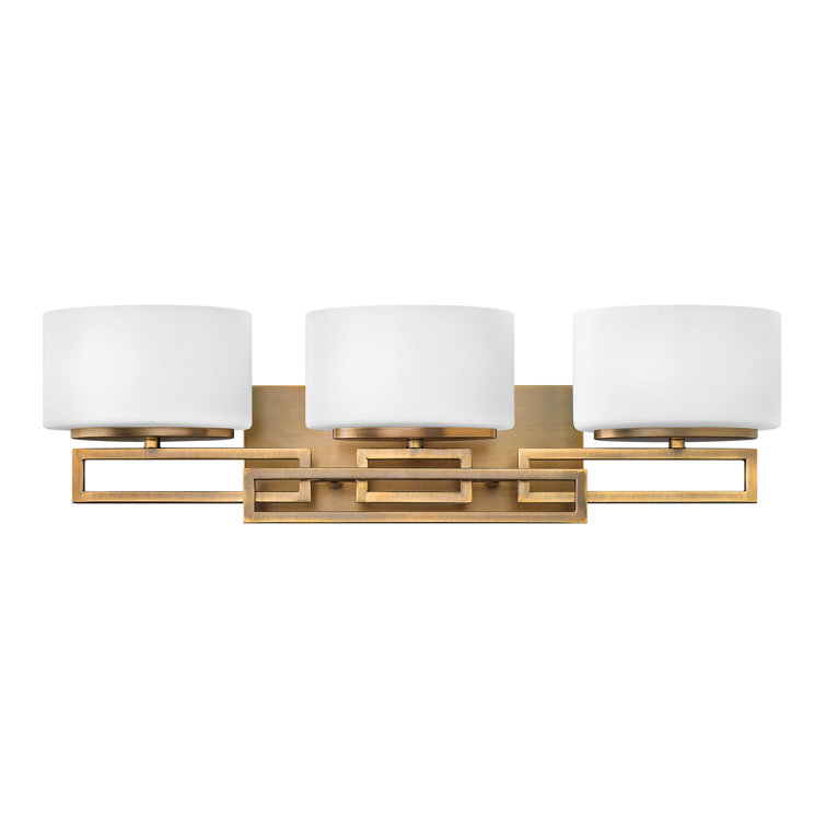 Elegant Brushed Bronze 3-Light Vanity with Etched Opal Glass