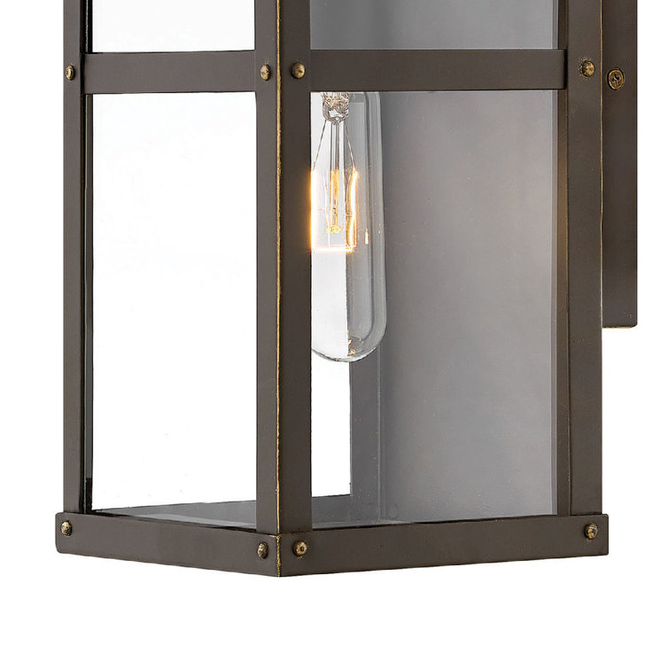 Porter Estate Series 1-Light Dimmable Sconce in Oil Rubbed Bronze with Clear Glass