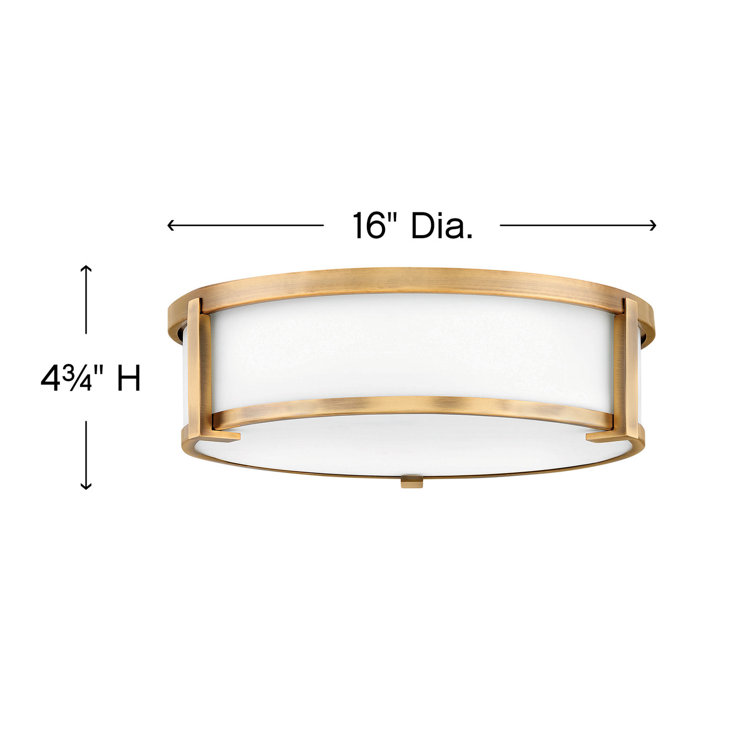 Lowell 3-Light LED Drum Flush Mount in Brushed Bronze with Etched Opal Shade