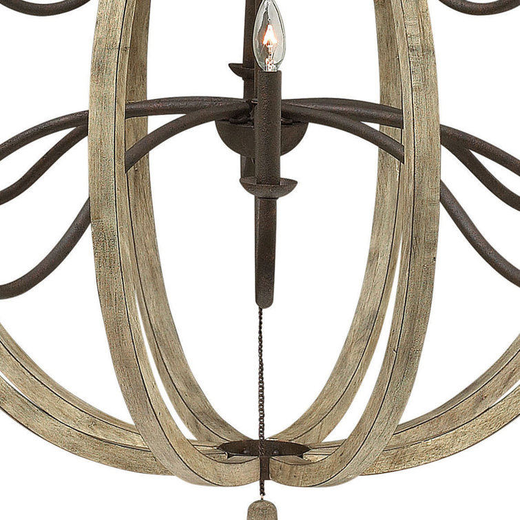 Middlefield 12-Light Iron Rust & Weathered Ash Crystal Chandelier