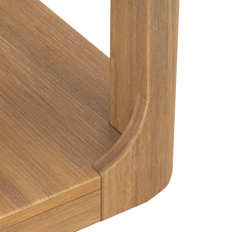 Pecan 48" Modern Rectangular Solid Wood Coffee Table with Shelf