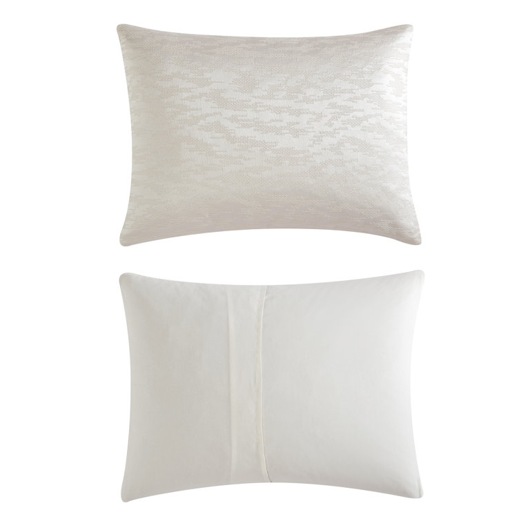 Ivory Queen Comforter Set with Abstract Stitching