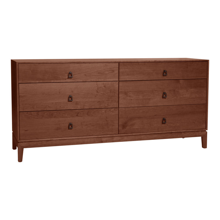 Mansfield Natural Walnut Double Dresser with Black Bronze Pulls