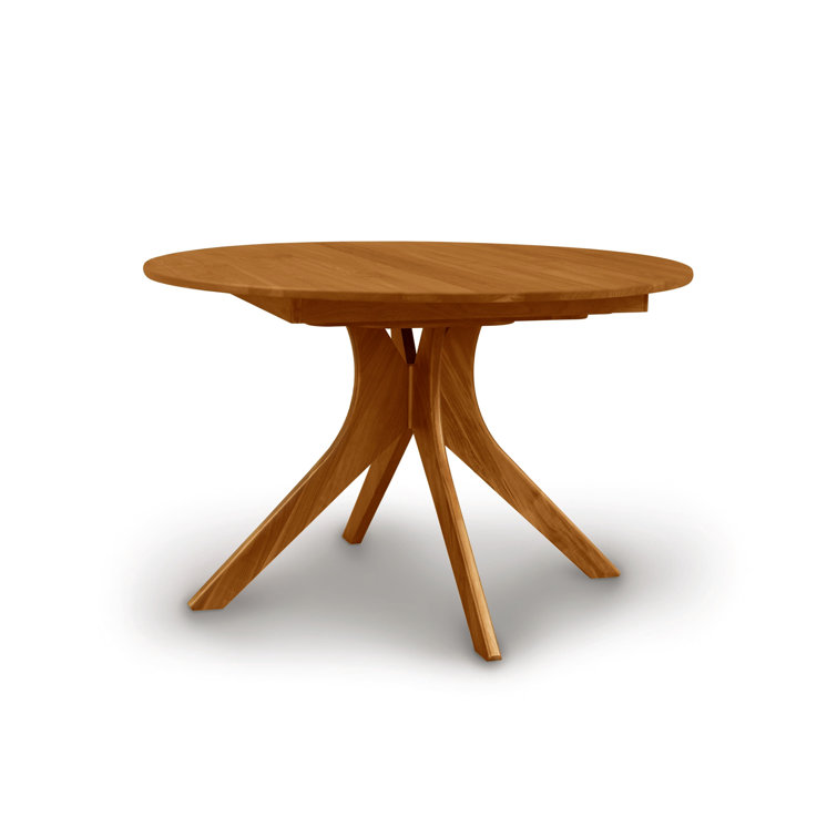 Scandinavian Autumn Cherry Wood Round Extendable Dining Table