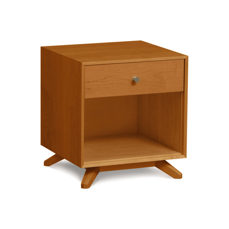 Astrid Saddle Cherry Solid Wood 1-Drawer Nightstand