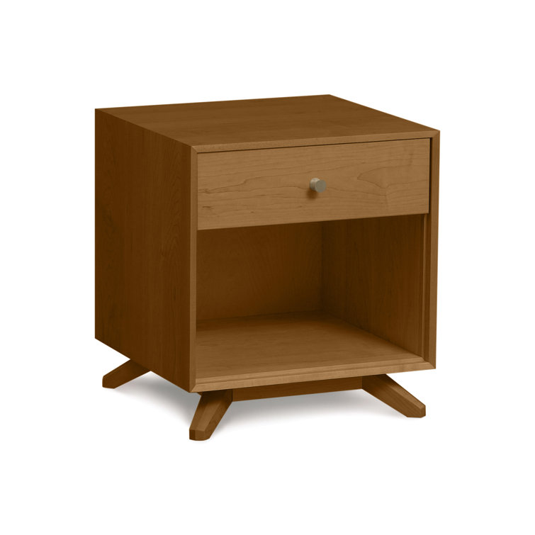 Astrid Saddle Cherry Solid Wood 1-Drawer Nightstand