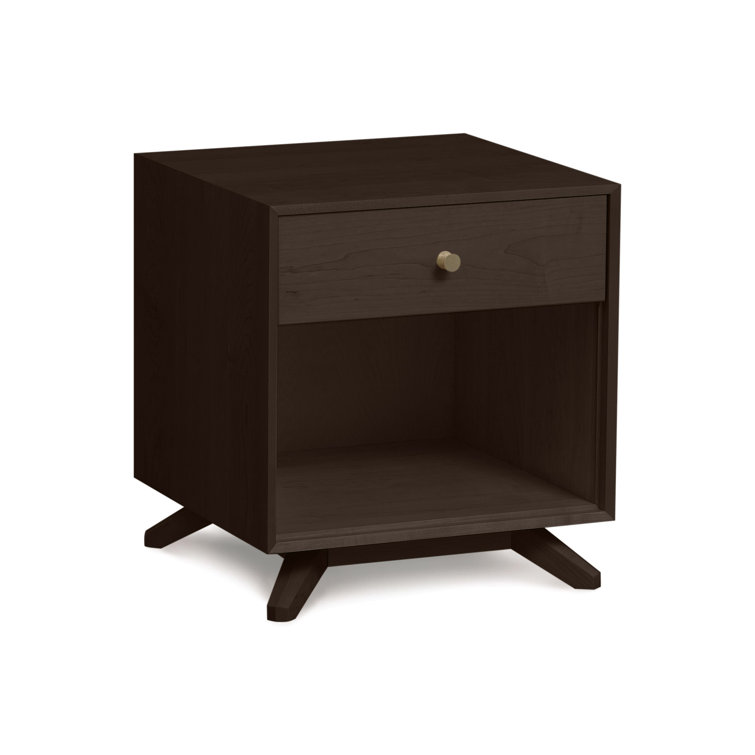 Astrid Saddle Cherry Solid Wood 1-Drawer Nightstand
