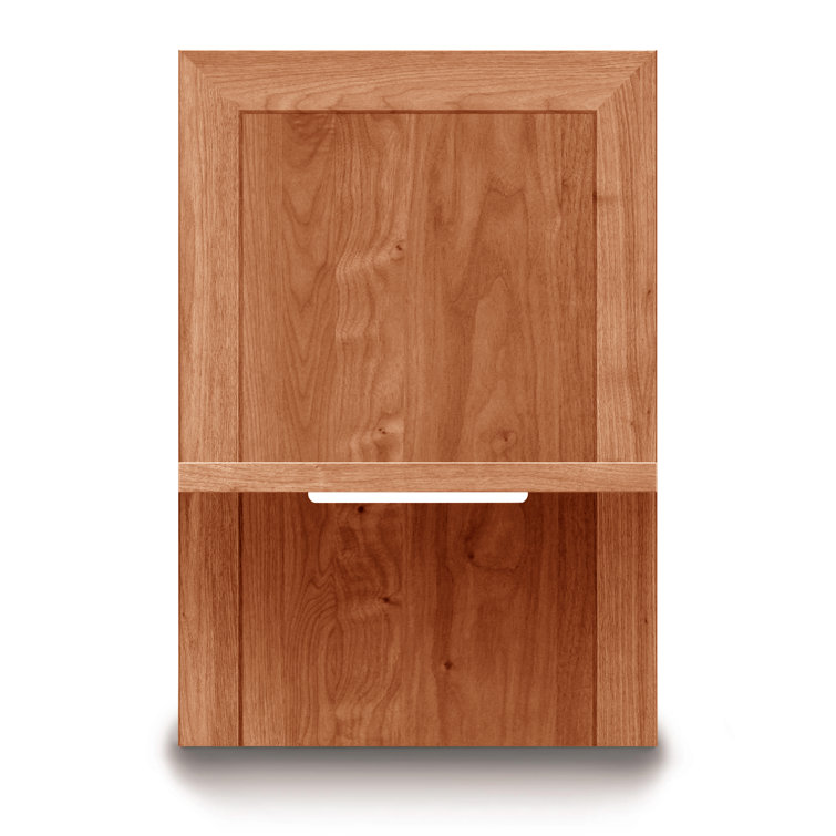 Moduluxe Weathered Steel Solid Wood Nightstand with Floating Shelf