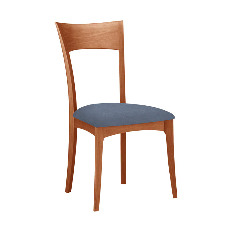 Ingrid Ebony Leather and Natural Cherry Wood Side Chair