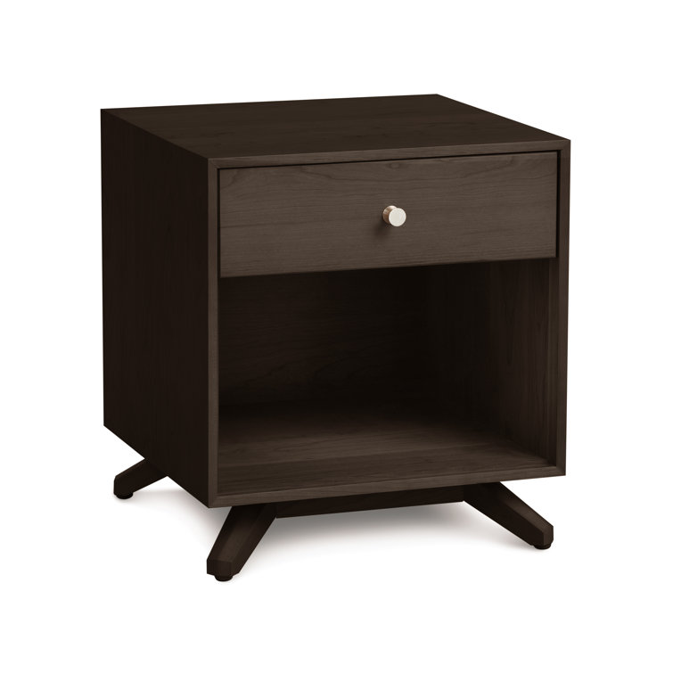 Astrid Saddle Cherry Solid Wood 1-Drawer Nightstand