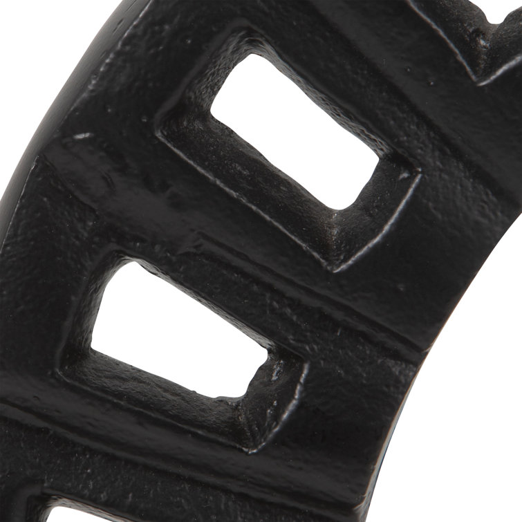 Cleveland 17" Black Aluminum and Marble Ring Sculpture