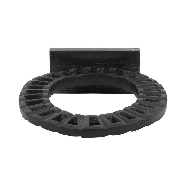 Cleveland 17" Black Aluminum and Marble Ring Sculpture