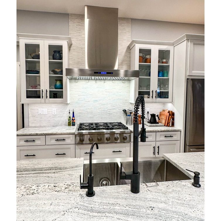 36" Stainless Steel Wall Mounted Range Hood with Electronic Controls