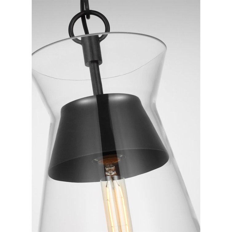 Aged Iron and Clear Glass 1-Light Pendant