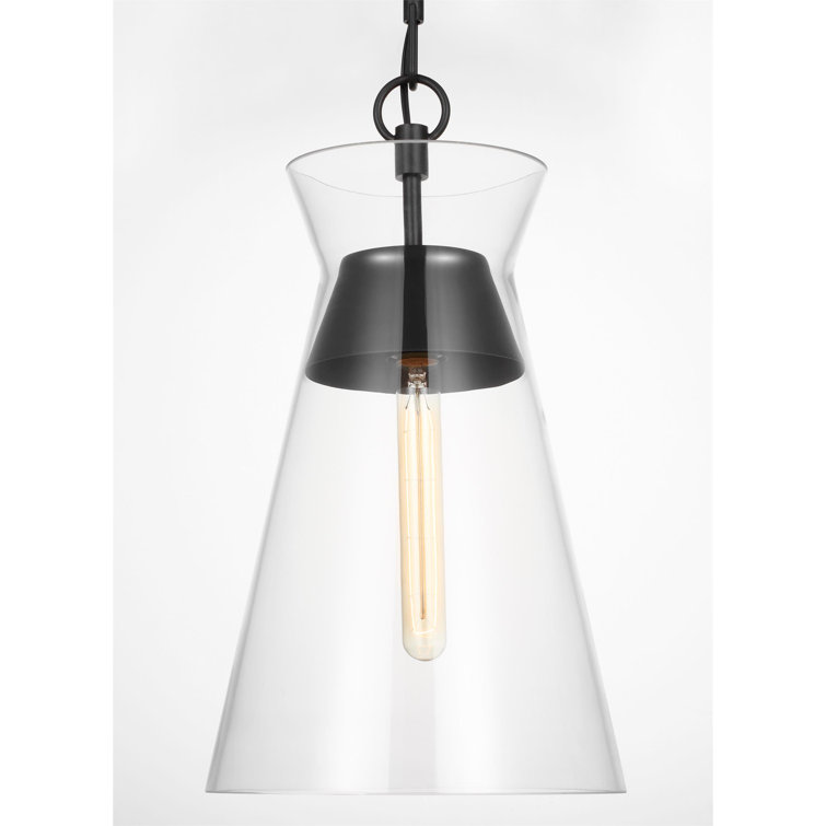 Aged Iron and Clear Glass 1-Light Pendant