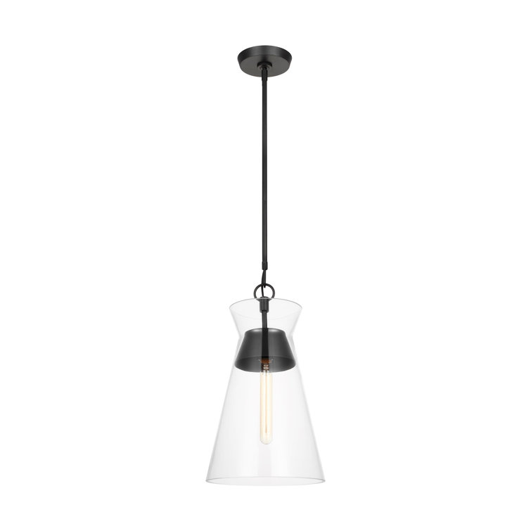 Aged Iron and Clear Glass 1-Light Pendant