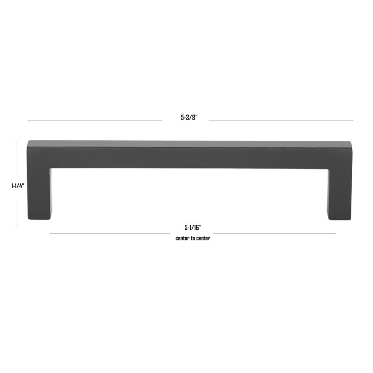 Matte Black Solid Zinc Bar Pull with Mounting Hardware